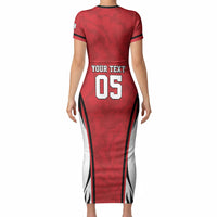 Custom South Korea Football 2026 Short Sleeve Bodycon Dress Taegeuk Warriors Spirit Sporty Style