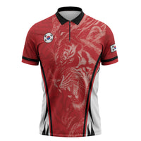 Custom South Korea Football 2026 Zipper Polo Shirt Taegeuk Warriors Spirit Sporty Style
