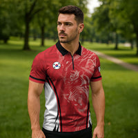 Custom South Korea Football 2026 Zipper Polo Shirt Taegeuk Warriors Spirit Sporty Style