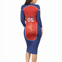 Custom Czechia Football 2026 Long Sleeve Bodycon Dress National Lion Unique Style