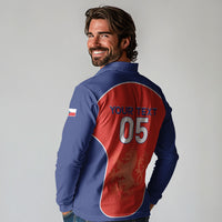 Custom Czechia Football 2026 Long Sleeve Polo Shirt National Lion Unique Style