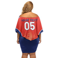 Custom Czechia Football 2026 Off Shoulder Short Dress National Lion Unique Style