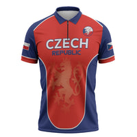 Custom Czechia Football 2026 Zipper Polo Shirt National Lion Unique Style