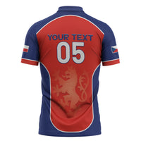 Custom Czechia Football 2026 Zipper Polo Shirt National Lion Unique Style