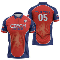 Custom Czechia Football 2026 Zipper Polo Shirt National Lion Unique Style