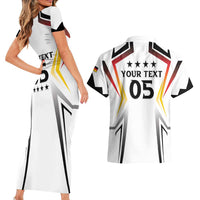 Custom Germany 2024 Football Couples Matching Short Sleeve Bodycon Dress and Hawaiian Shirt Go Champions Nationalelf White Version LT05 - Wonder Print Shop