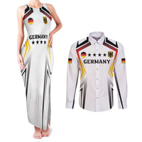 Custom Germany 2024 Football Couples Matching Tank Maxi Dress and Long Sleeve Button Shirt Go Champions Nationalelf White Version LT05 - Wonder Print Shop