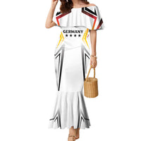 Custom Germany 2024 Football Family Matching Mermaid Dress and Hawaiian Shirt Go Champions Nationalelf White Version LT05 - Wonder Print Shop