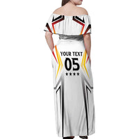 Custom Germany 2024 Football Family Matching Off Shoulder Maxi Dress and Hawaiian Shirt Go Champions Nationalelf White Version LT05 - Wonder Print Shop