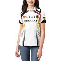 Custom Germany 2024 Football Women Polo Shirt Go Champions Nationalelf White Version LT05 - Wonder Print Shop