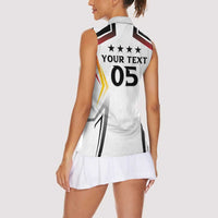 Custom Germany 2024 Football Women Sleeveless Polo Shirt Go Champions Nationalelf White Version LT05 - Wonder Print Shop