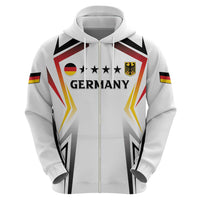 Custom Germany 2024 Football Zip Hoodie Go Champions Nationalelf White Version LT05 - Wonder Print Shop