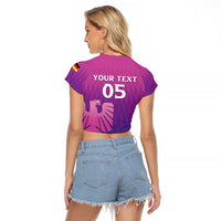 Custom Germany 2024 Football Raglan Cropped T Shirt Go Champions Nationalelf Pink Version LT05 - Wonder Print Shop