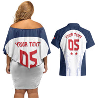 Custom France 2024 Football Couples Matching Off Shoulder Short Dress and Hawaiian Shirt Go Champions Les Bleus LT05 - Wonder Print Shop