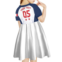 Custom France 2024 Football Kid Short Sleeve Dress Go Champions Les Bleus LT05 - Wonder Print Shop