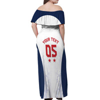 Custom France 2024 Football Off Shoulder Maxi Dress Go Champions Les Bleus LT05 - Wonder Print Shop