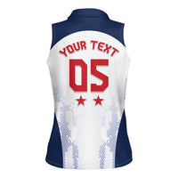 Custom France 2024 Football Women Sleeveless Polo Shirt Go Champions Les Bleus LT05 - Wonder Print Shop