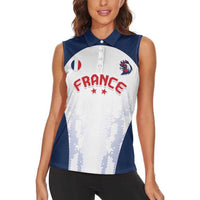 Custom France 2024 Football Women Sleeveless Polo Shirt Go Champions Les Bleus LT05 - Wonder Print Shop