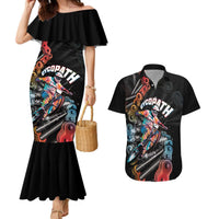 Cycopath Funny Cycling Couples Matching Mermaid Dress and Hawaiian Shirt Cycling lovers - Wonder Print Shop