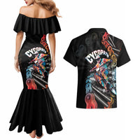 Cycopath Funny Cycling Couples Matching Mermaid Dress and Hawaiian Shirt Cycling lovers - Wonder Print Shop