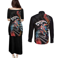 Cycopath Funny Cycling Couples Matching Puletasi and Long Sleeve Button Shirt Cycling lovers - Wonder Print Shop