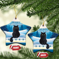 Merry Yule Cat Christmas Ceramic Ornament Icelandic Folklore Jolakotturinn LT05 - Wonder Print Shop