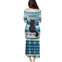 Merry Christmas Yule Cat Family Matching Puletasi and Hawaiian Shirt Icelandic Folklore Jolakotturinn LT05 - Wonder Print Shop