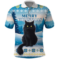 Merry Christmas Yule Cat Polo Shirt Icelandic Folklore Jolakotturinn LT05 - Wonder Print Shop