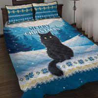 Merry Christmas Yule Cat Quilt Bed Set Icelandic Folklore Jolakotturinn LT05 - Wonder Print Shop