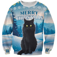 Merry Christmas Yule Cat Sweatshirt Icelandic Folklore Jolakotturinn LT05 - Wonder Print Shop