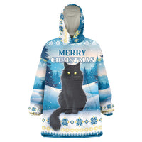 Merry Christmas Yule Cat Wearable Blanket Hoodie Icelandic Folklore Jolakotturinn LT05 - Wonder Print Shop