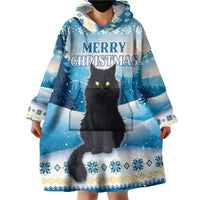 Merry Christmas Yule Cat Wearable Blanket Hoodie Icelandic Folklore Jolakotturinn LT05 - Wonder Print Shop