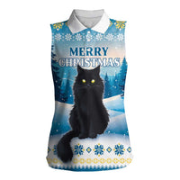Merry Christmas Yule Cat Women Sleeveless Polo Shirt Icelandic Folklore Jolakotturinn LT05 - Wonder Print Shop