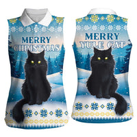 Merry Christmas Yule Cat Women Sleeveless Polo Shirt Icelandic Folklore Jolakotturinn LT05 - Wonder Print Shop