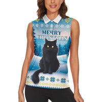Merry Christmas Yule Cat Women Sleeveless Polo Shirt Icelandic Folklore Jolakotturinn LT05 - Wonder Print Shop