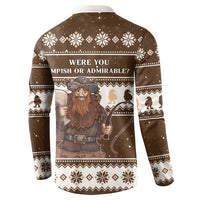 Funny Christmas Belsnickel Button Sweatshirt Impish Or Admirable LT05 - Wonder Print Shop