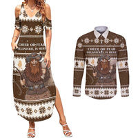 Funny Christmas Belsnickel Couples Matching Summer Maxi Dress and Long Sleeve Button Shirt Impish Or Admirable LT05 - Wonder Print Shop