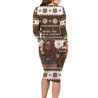 Funny Christmas Belsnickel Family Matching Long Sleeve Bodycon Dress and Hawaiian Shirt Impish Or Admirable LT05 - Wonder Print Shop