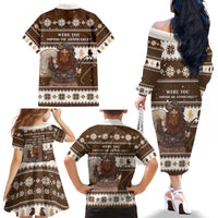 Funny Christmas Belsnickel Family Matching Off The Shoulder Long Sleeve Dress and Hawaiian Shirt Impish Or Admirable LT05 - Wonder Print Shop