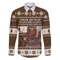 Funny Christmas Belsnickel Family Matching Off The Shoulder Long Sleeve Dress and Hawaiian Shirt Impish Or Admirable LT05 - Wonder Print Shop