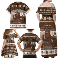 Funny Christmas Belsnickel Family Matching Off Shoulder Maxi Dress and Hawaiian Shirt Impish Or Admirable LT05 - Wonder Print Shop