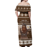 Funny Christmas Belsnickel Family Matching Off Shoulder Maxi Dress and Hawaiian Shirt Impish Or Admirable LT05 - Wonder Print Shop