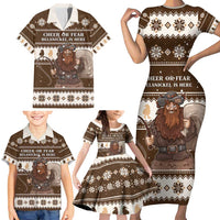 Funny Christmas Belsnickel Family Matching Short Sleeve Bodycon Dress and Hawaiian Shirt Impish Or Admirable LT05 - Wonder Print Shop