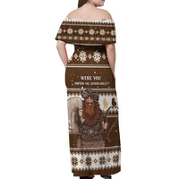 Funny Christmas Belsnickel Off Shoulder Maxi Dress Impish Or Admirable LT05 - Wonder Print Shop