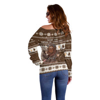 Funny Christmas Belsnickel Off Shoulder Sweater Impish Or Admirable LT05 - Wonder Print Shop