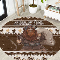 Funny Christmas Belsnickel Round Carpet Impish Or Admirable