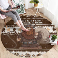 Funny Christmas Belsnickel Round Carpet Impish Or Admirable
