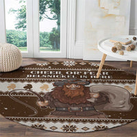 Funny Christmas Belsnickel Round Carpet Impish Or Admirable