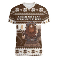 Funny Christmas Belsnickel Women V-Neck T-Shirt Impish Or Admirable LT05 - Wonder Print Shop