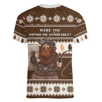 Funny Christmas Belsnickel Women V-Neck T-Shirt Impish Or Admirable LT05 - Wonder Print Shop